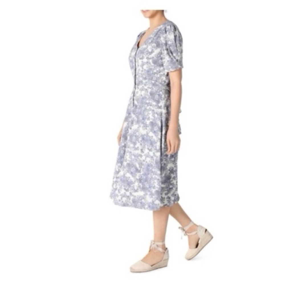 Julia Jordan Floral Button Front Puff Sleeve Dress‎